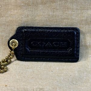 Coach Black Leather Hang Tag